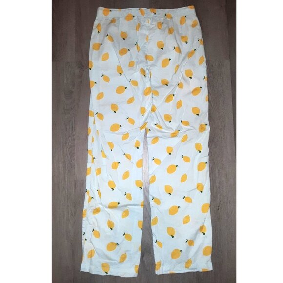Old Navy Light Blue and Yellow Lemons Pajama Sleep Pants Size Small Citrus Fruit - Picture 4 of 5